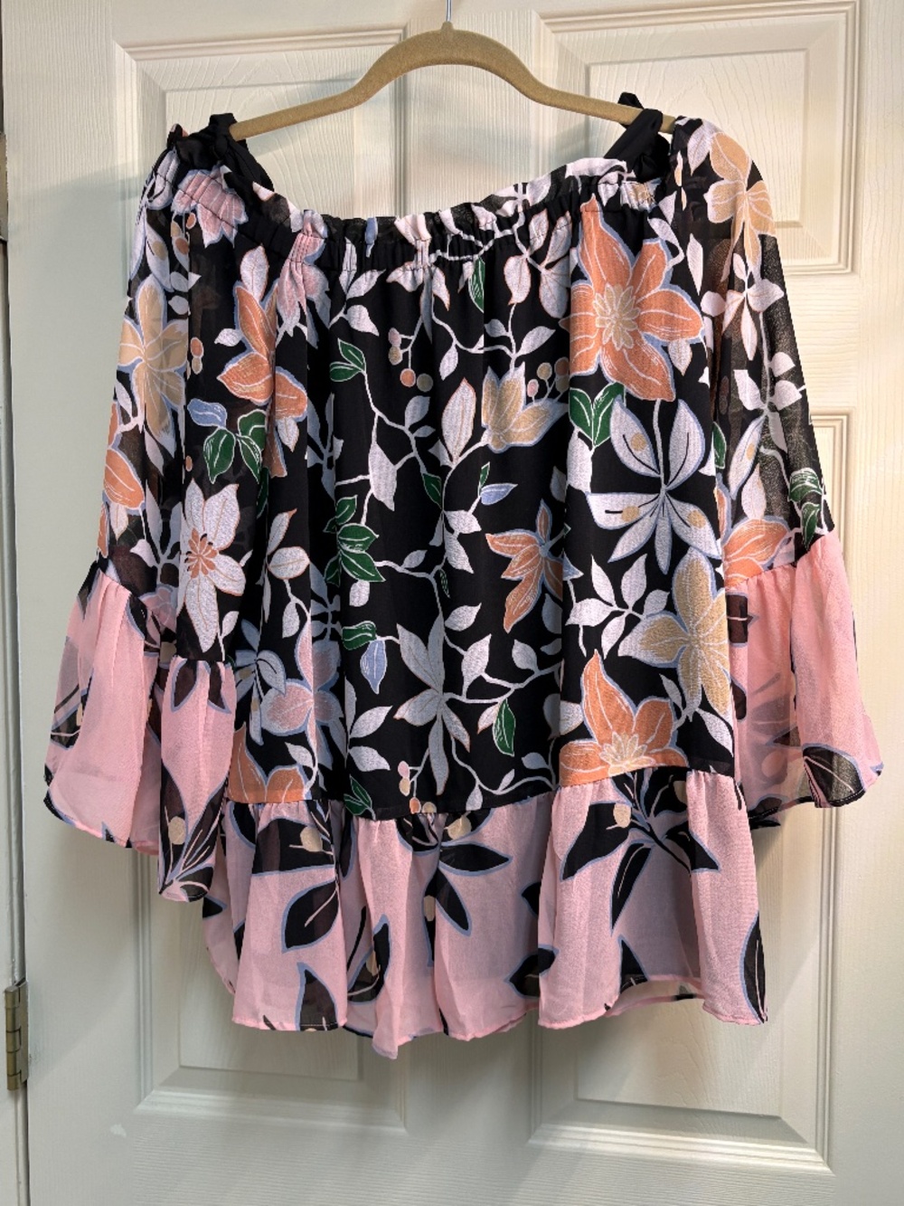 Loft floral off-the-shoulder blouse
